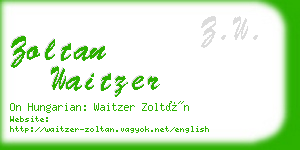 zoltan waitzer business card